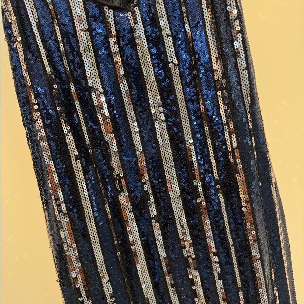 Anthropologie Maeve Black and Silver Sequin Midi Dress - Picture 5 of 7